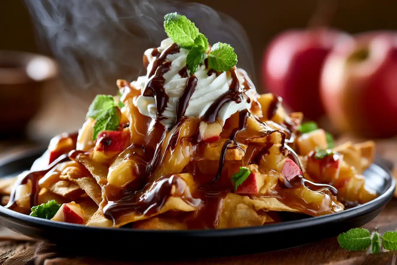 Caramel Apple Nachos with Drizzled Chocolate 2 Caramel Apple Nachos with Drizzled Chocolate