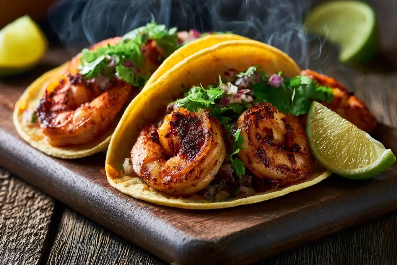 Spicy Garlic Shrimp Tacos 2 Spicy Garlic Shrimp Tacos