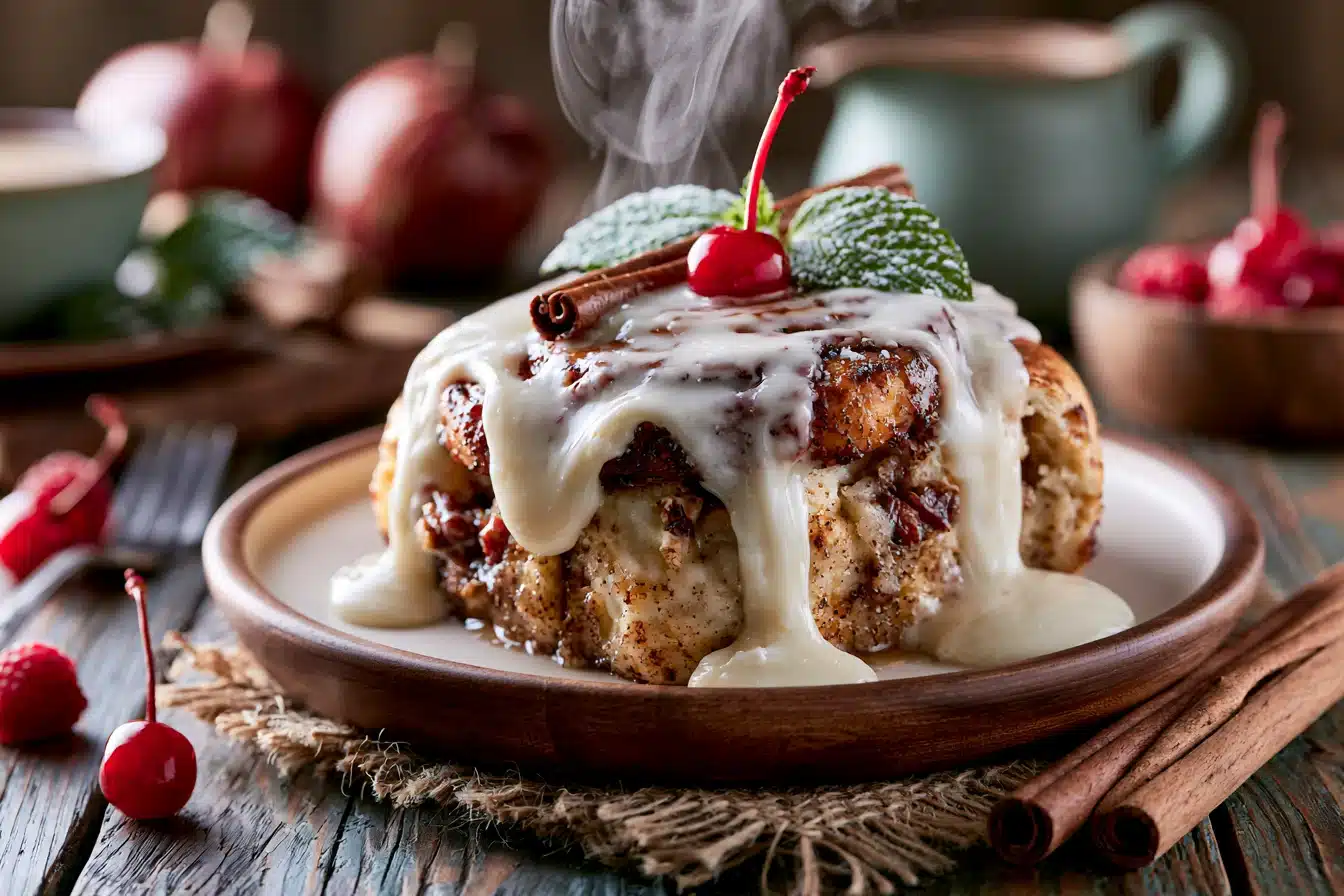 Cinnamon Roll Pancake Bake with Cream Cheese Glaze 2 Cinnamon Roll Pancake Bake with Cream Cheese Glaze