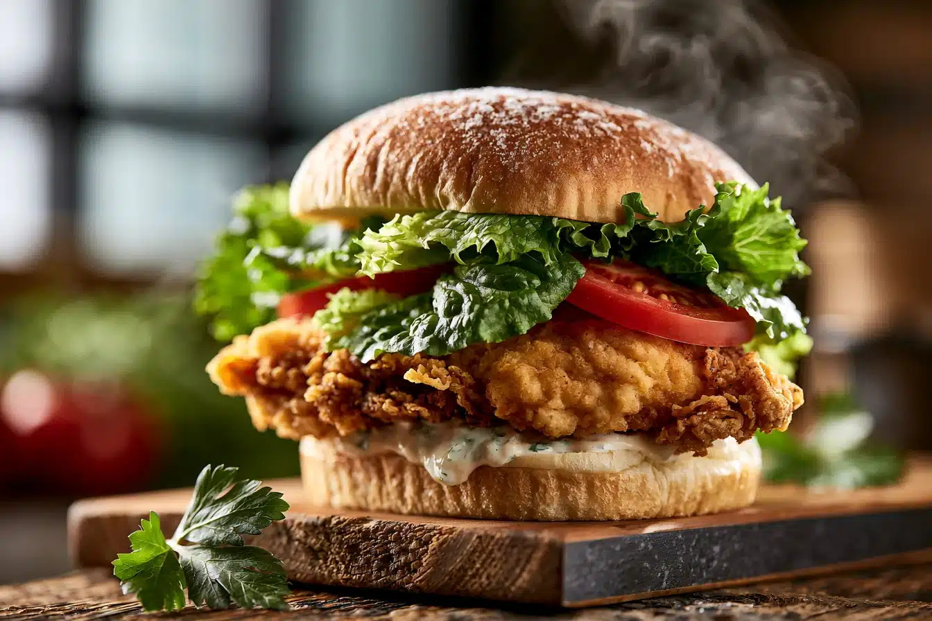 Crispy Chicken Caesar Sandwich 🥪 2 Crispy Chicken Caesar Sandwich 🥪