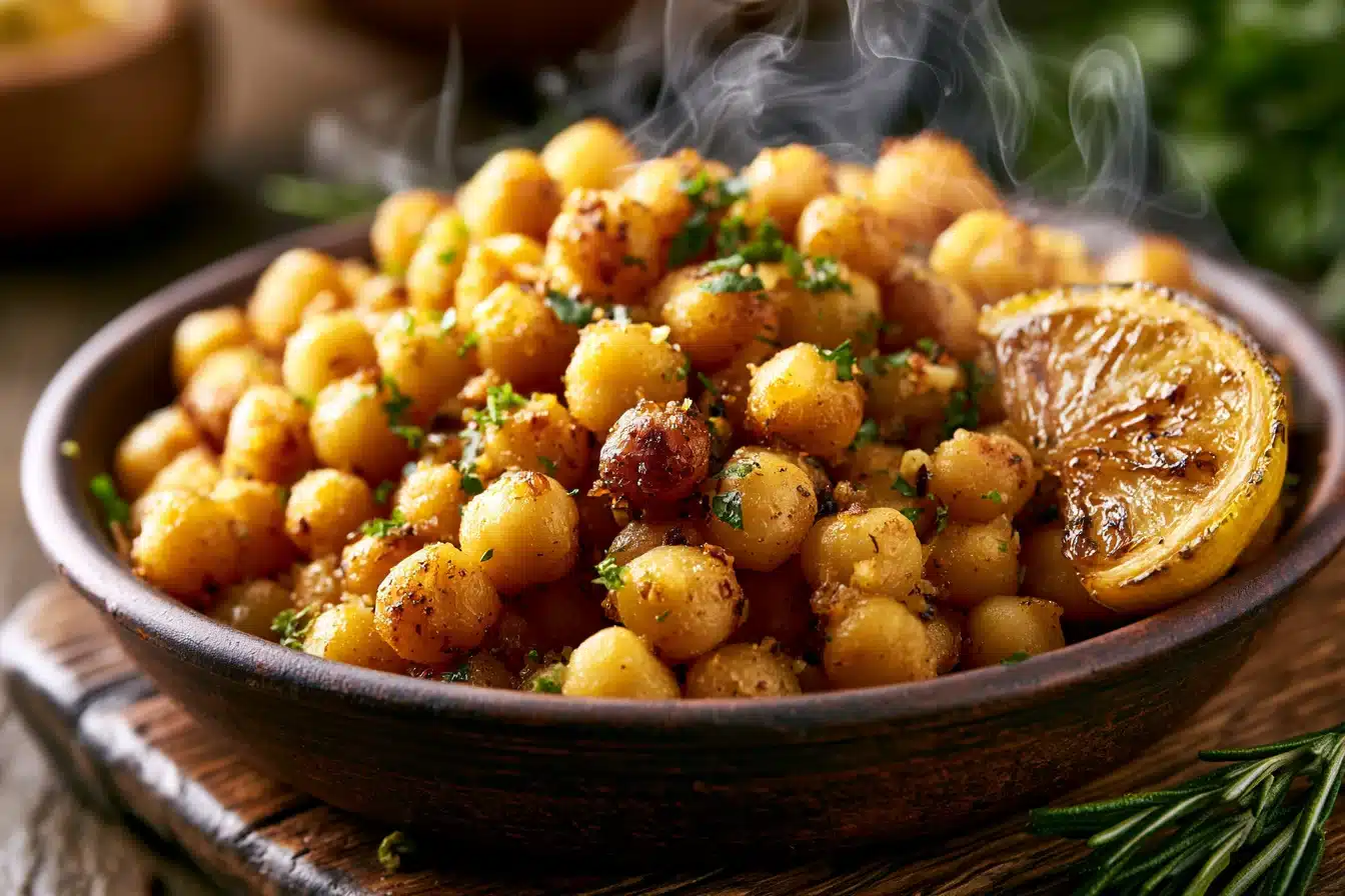 Crispy Lemon Garlic Chickpeas 2 Crispy Lemon Garlic Chickpeas