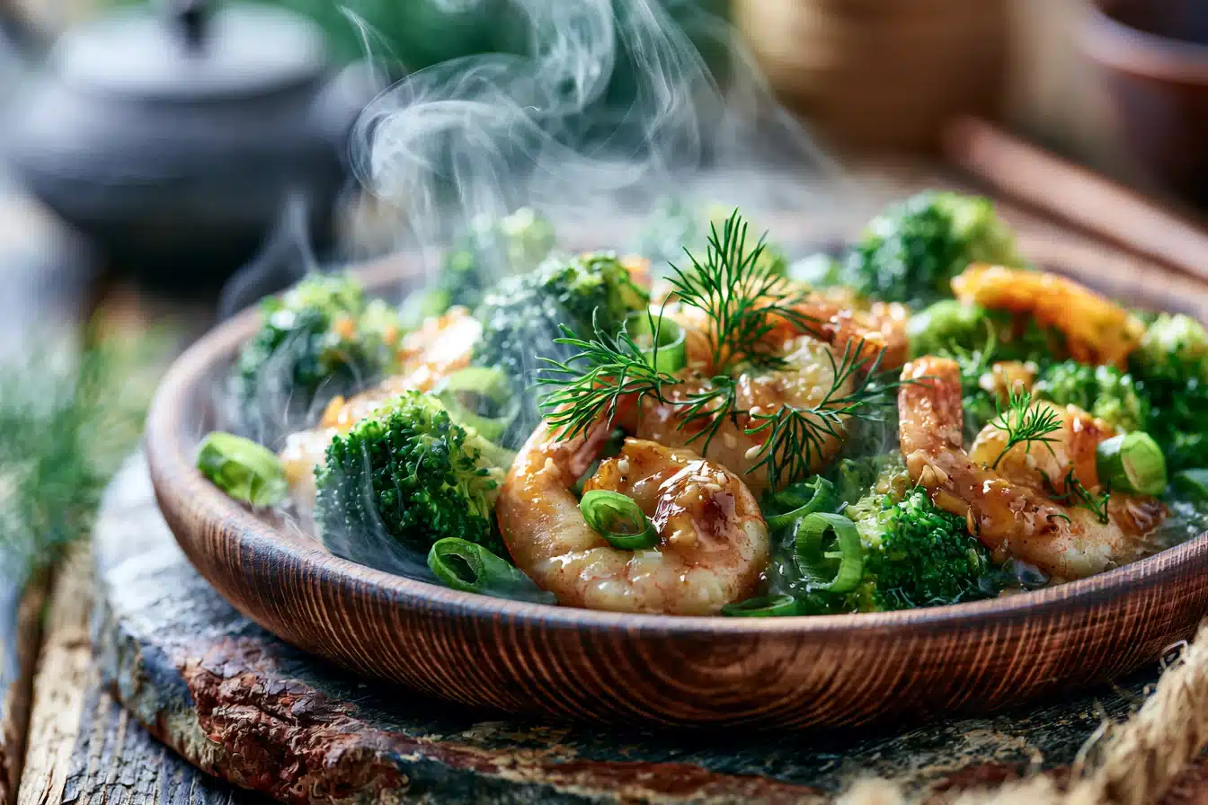 Honey Garlic Shrimp with Broccoli 2 Honey Garlic Shrimp with Broccoli