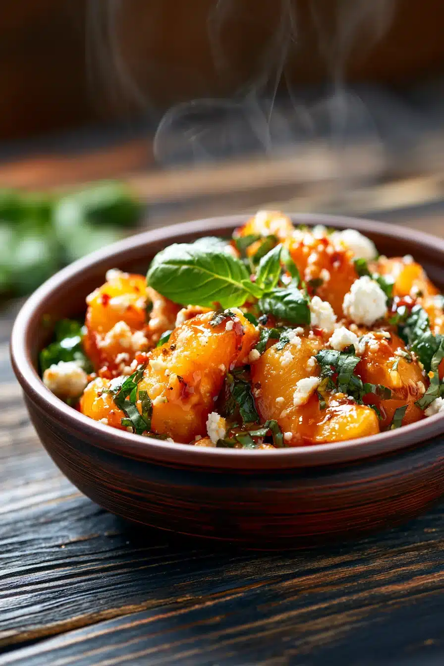 Peach Basil Salad with Feta 2 Peach Basil Salad with Feta