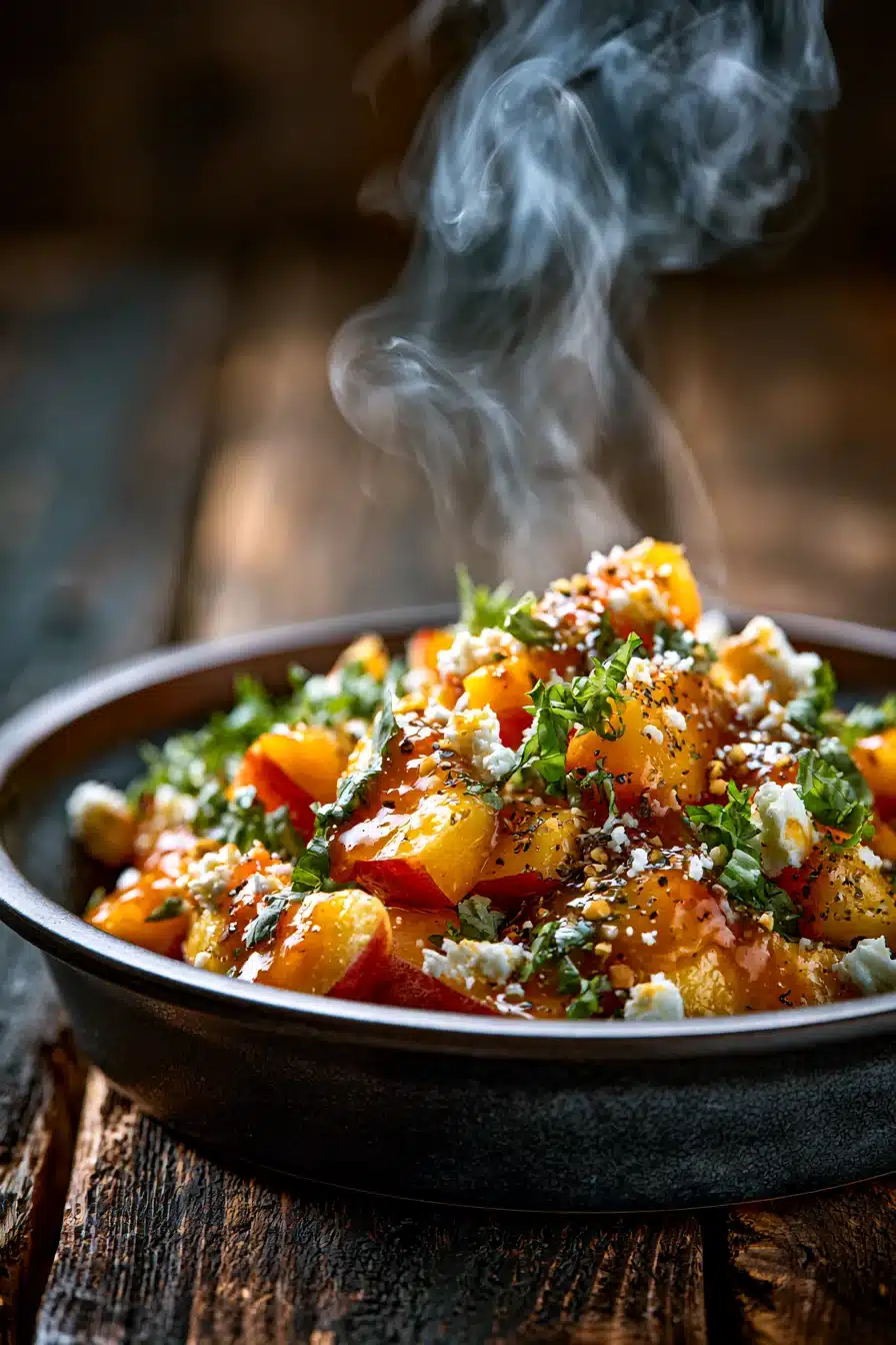 Peach Basil Salad with Feta 3 Peach Basil Salad with Feta