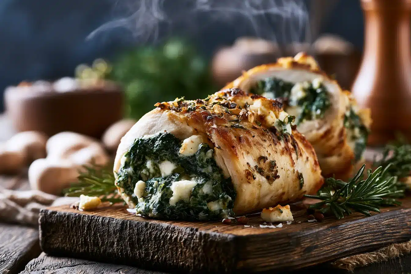 Savory Spinach and Feta Stuffed Chicken 2 Savory Spinach and Feta Stuffed Chicken