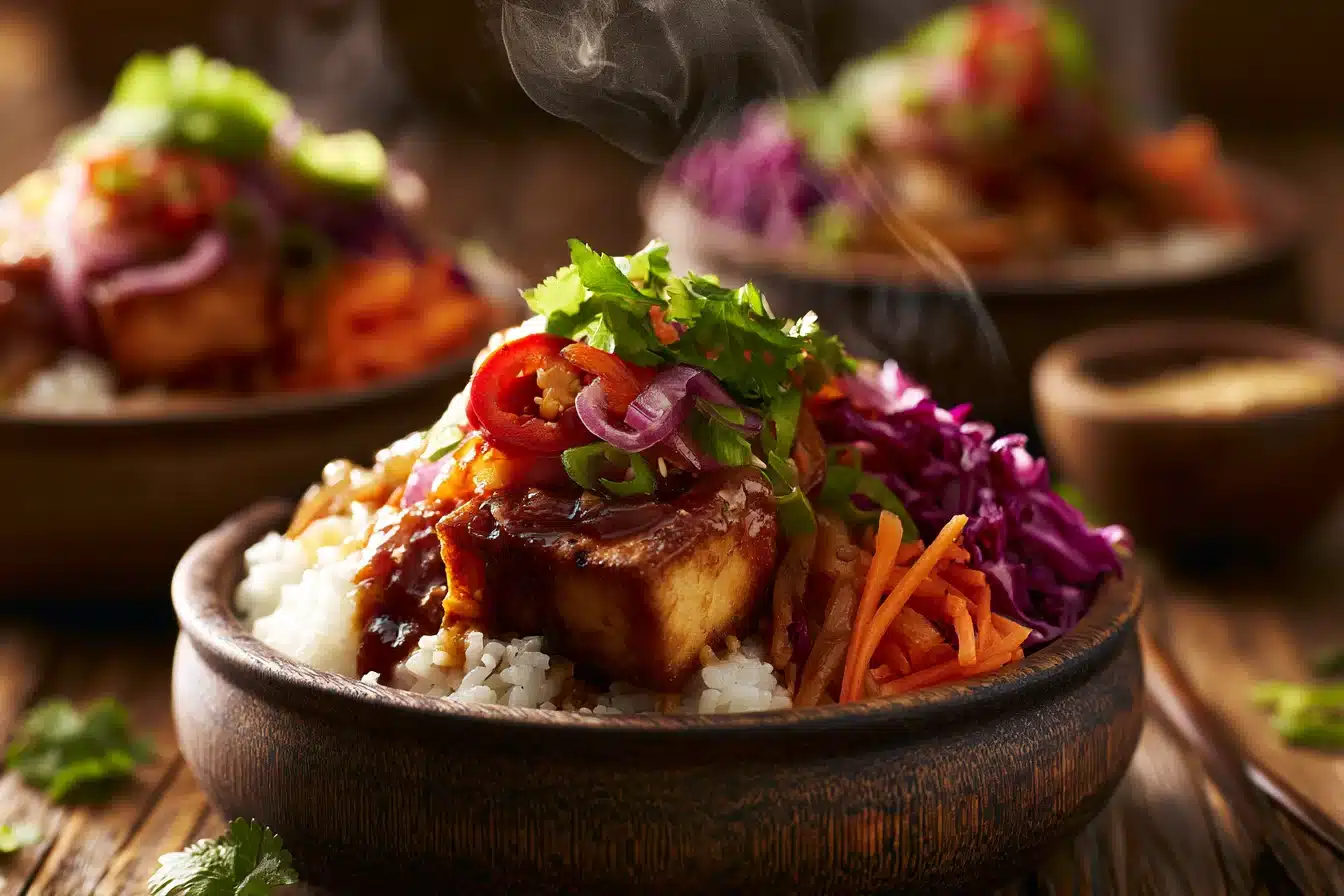 Spicy Korean Tofu Bowls 2 Spicy Korean Tofu Bowls