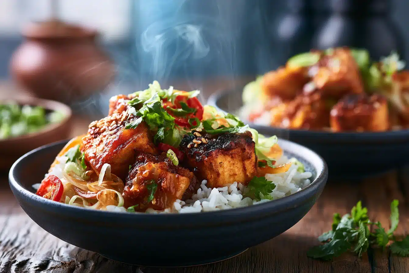 Spicy Korean Tofu Bowls 3 Spicy Korean Tofu Bowls