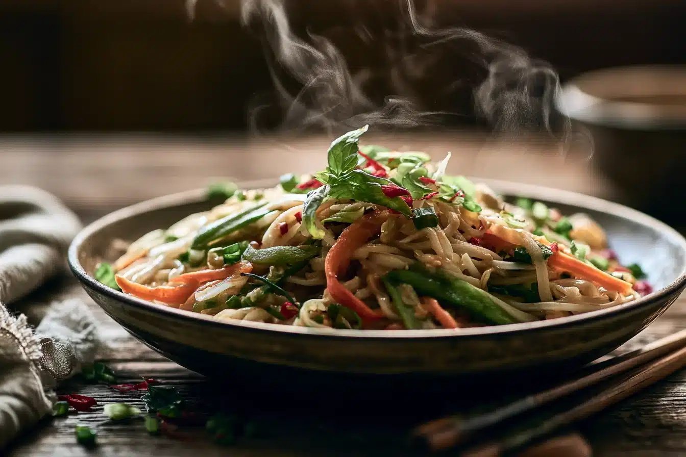 Spicy Thai Peanut Noodles with Vegetables 2 Spicy Thai Peanut Noodles with Vegetables