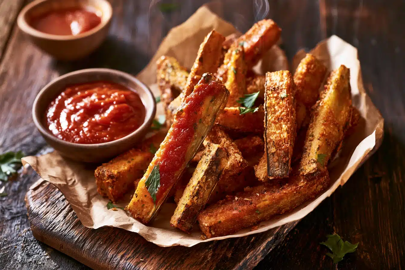 Crispy Baked Eggplant Fries with Marinara 3 Crispy Baked Eggplant Fries with Marinara