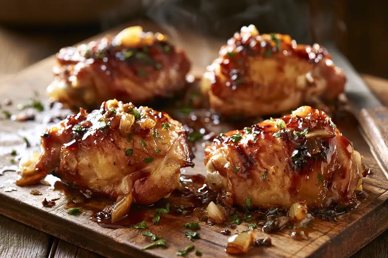 Honey Balsamic Glazed Chicken Thighs 2 Honey Balsamic Glazed Chicken Thighs
